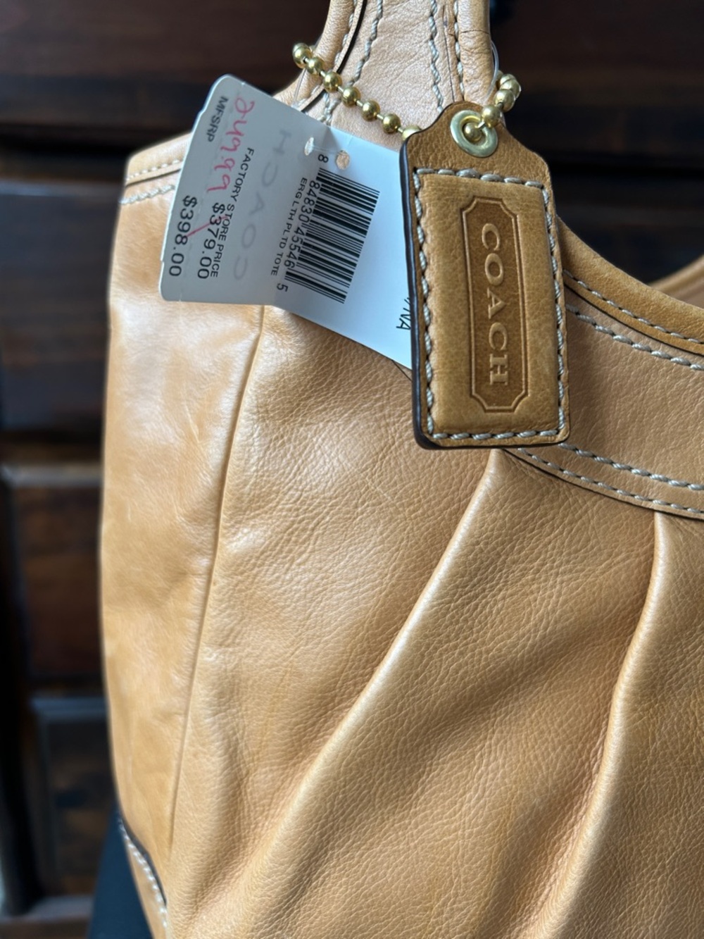 NWT Authentic Tan Leather COACH Ergo Hobo Bag. - Picture 3 of 11